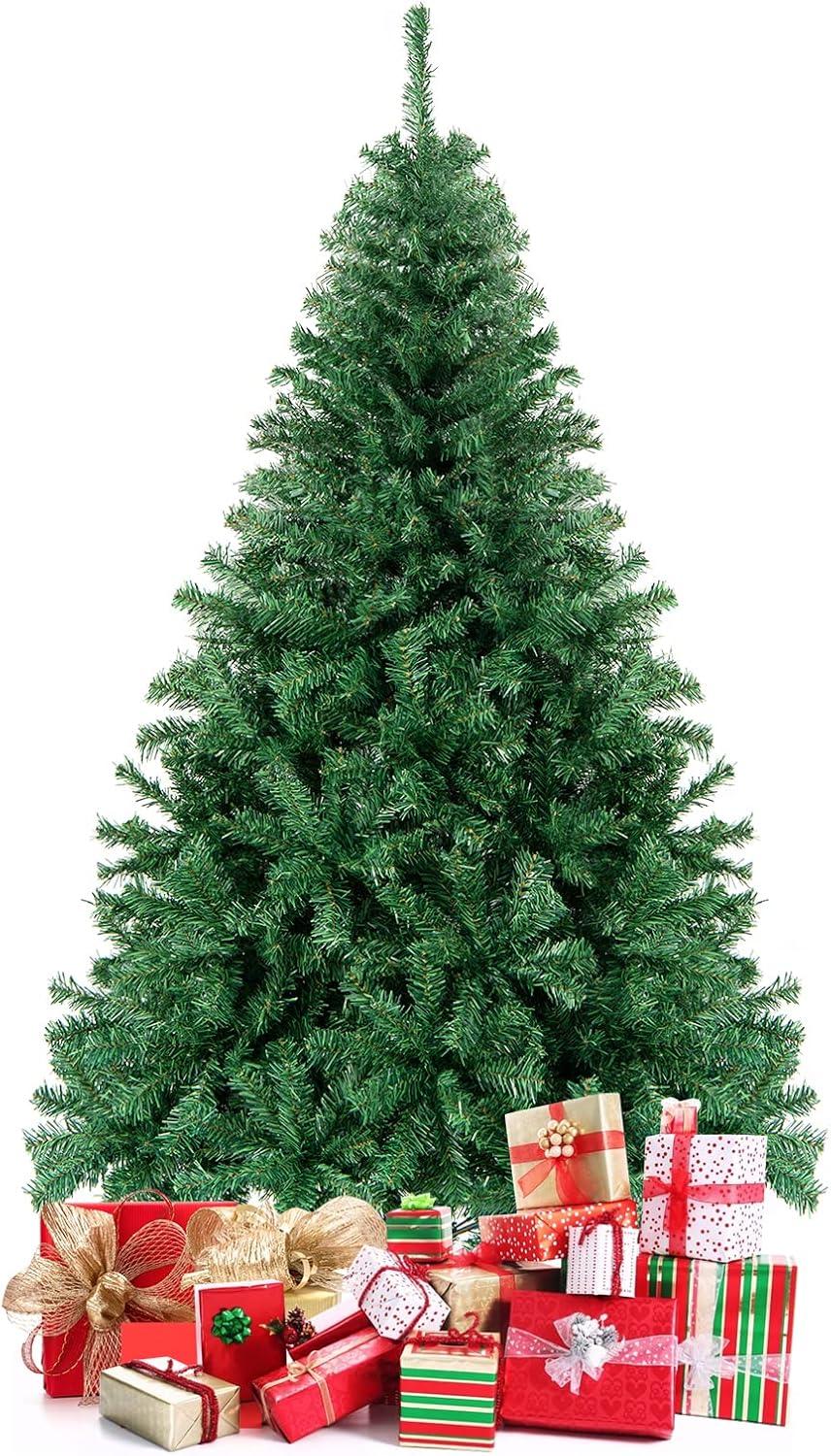 Goplus 6ft Artificial Christmas Tree with 1000 Branch Tips, Hinged