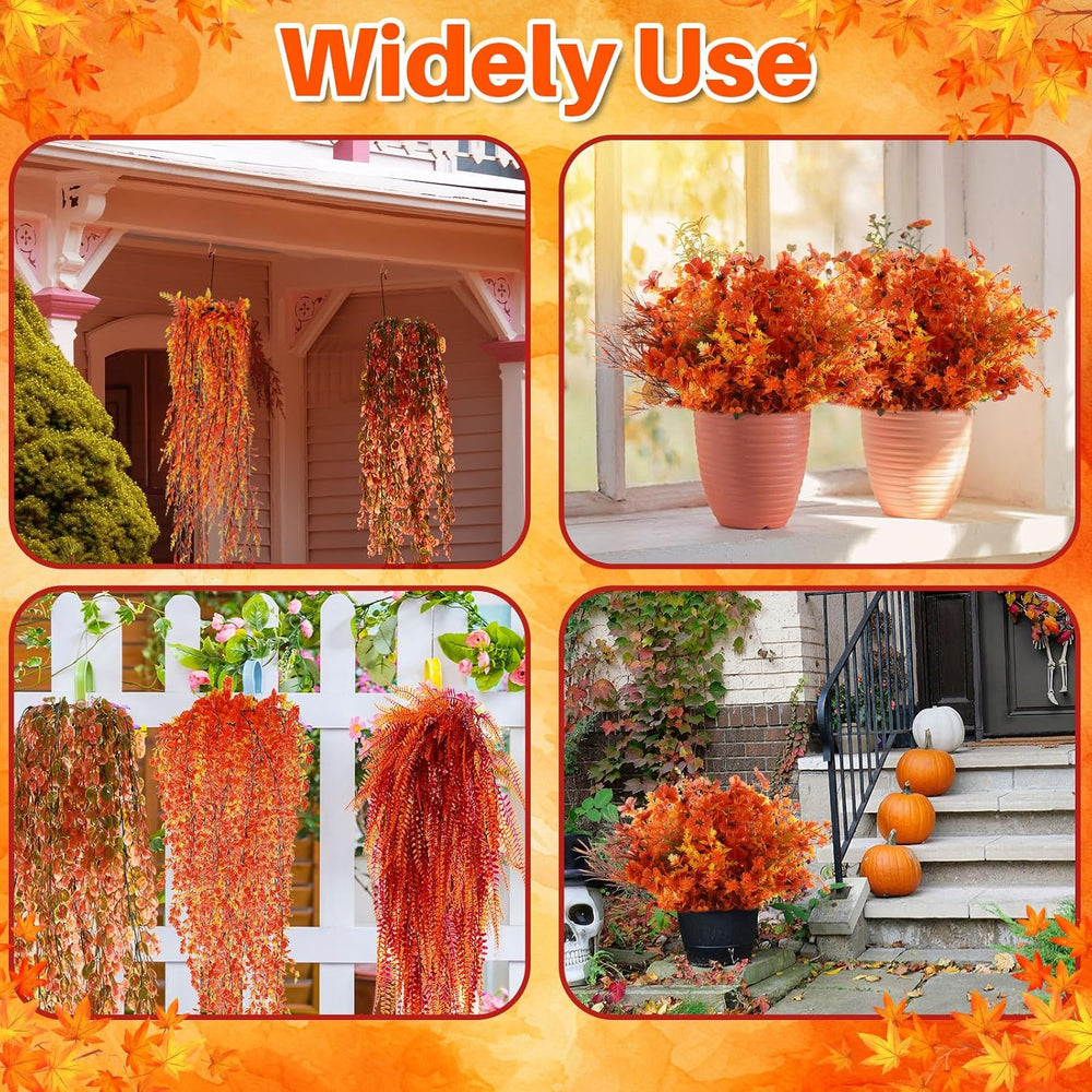 32 Bundles Artificial Fall Flowers for Outdoor Decorations