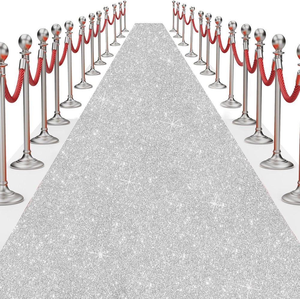 Glitter Carpet Runner for Party -200 GSM Thickness Non-Woven Fabric Runner Ru...