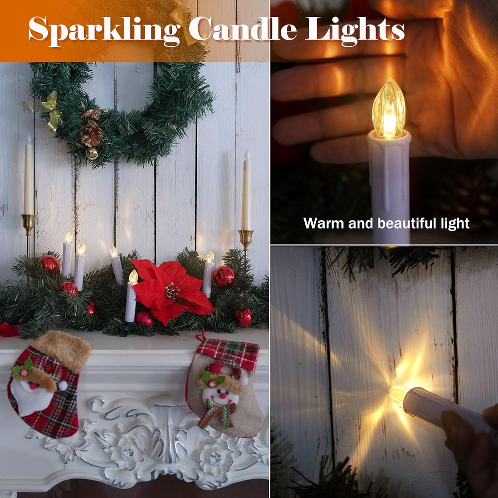 30 pcs Christmas Tree Candles with Clips, 4''Taper Candle Stick with ...