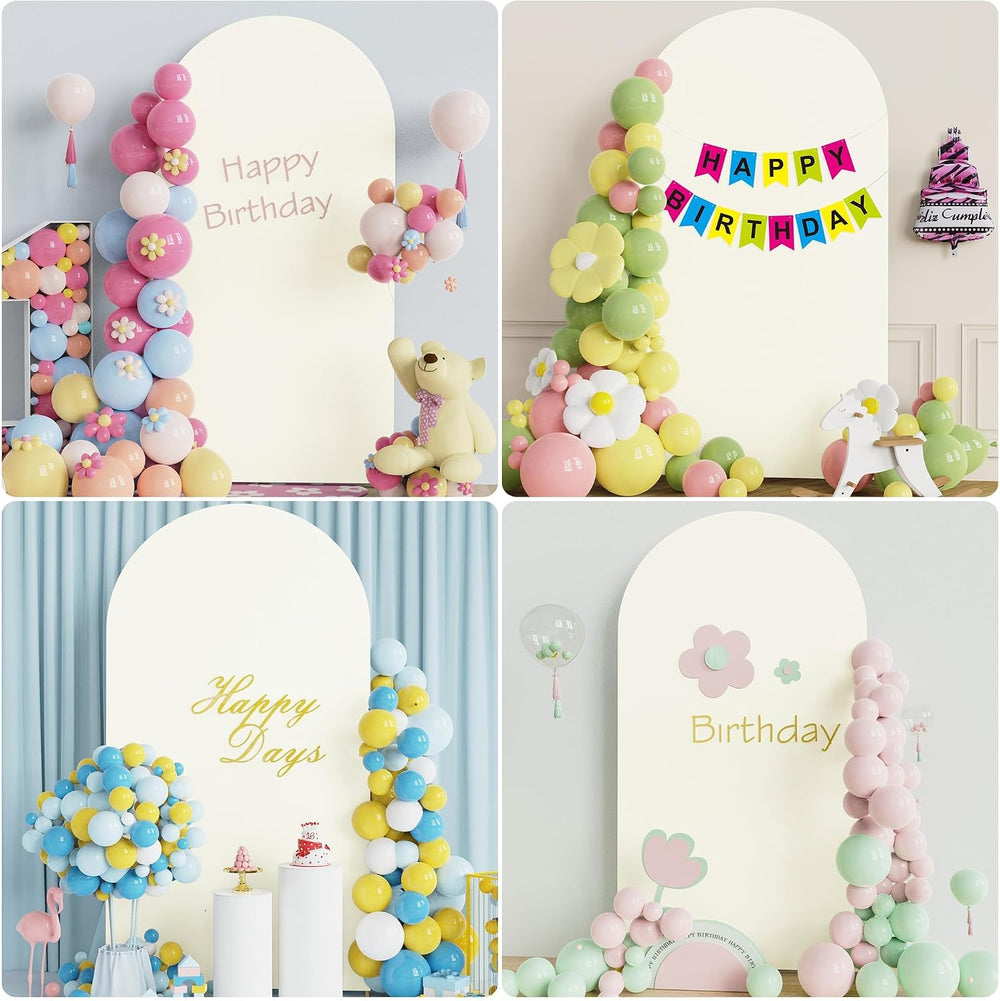 7.2FT Arch Backdrop Stand and Cover Set,Arch Stand with Ivory Cover