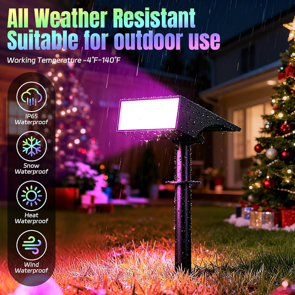 Solar Spot Lights Outdoor Color Changing 12 Pack Halloween Spotlight