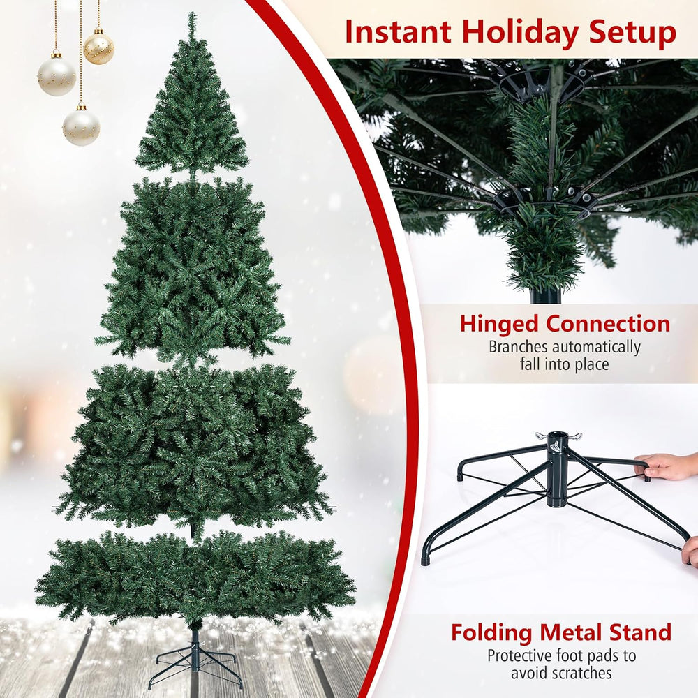 Goplus 9ft Pre-Lit Christmas Tree with 1000 Lights, 11 Light-Mode
