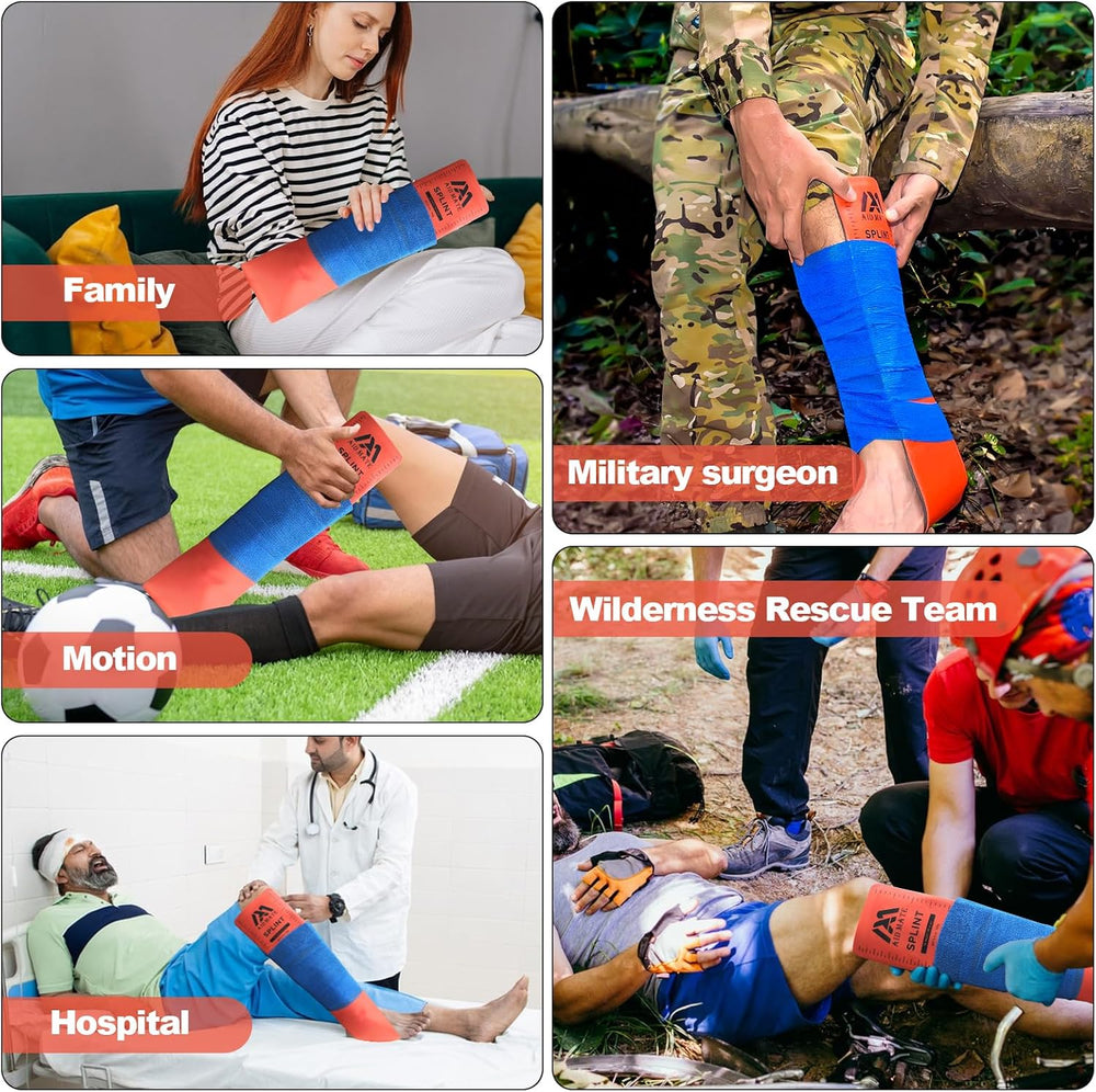 First Aid Splint Kit – 4 Reusable Malleable Splints (36"/18"/9"...