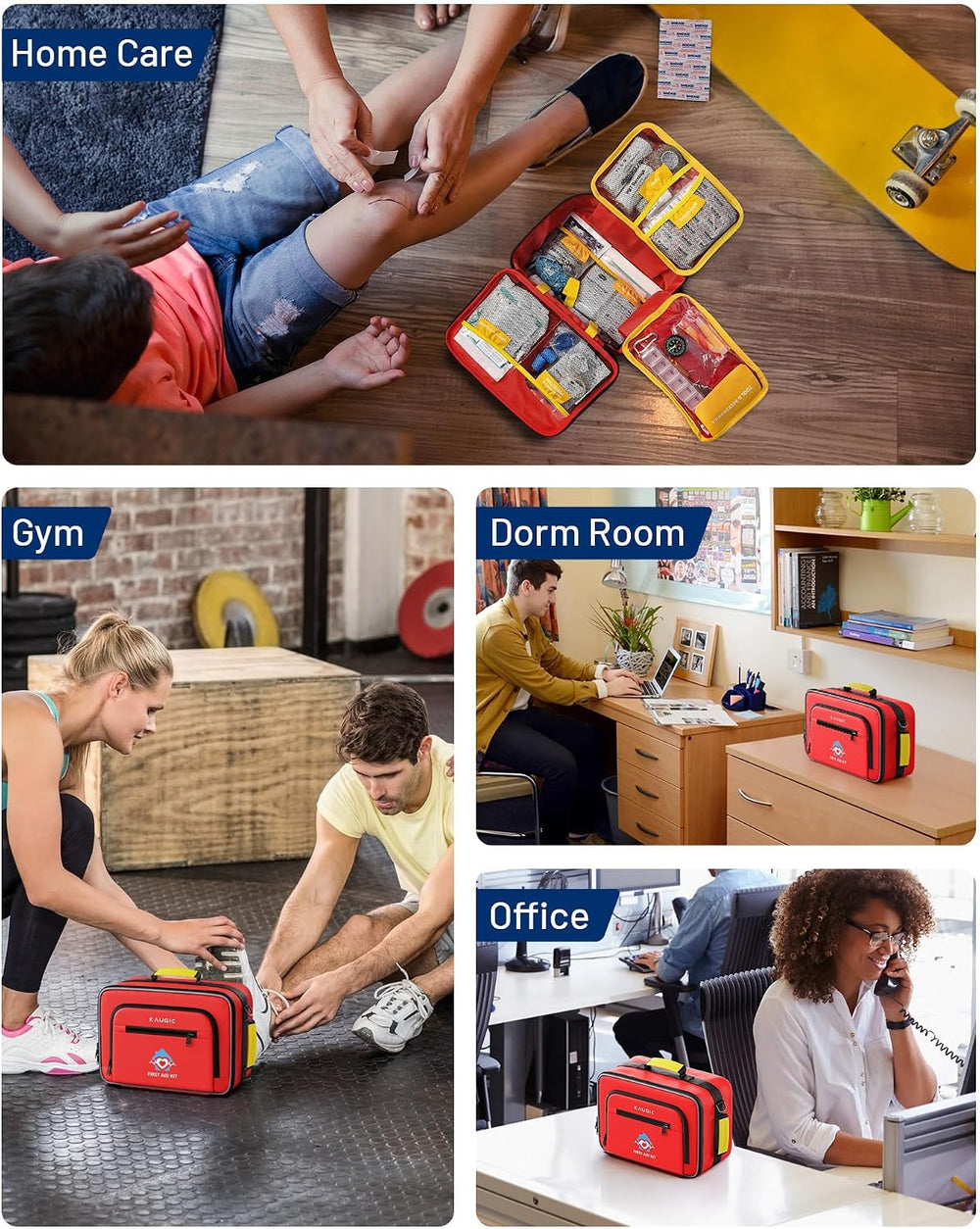 KAUGIC 500PCS First Aid Kit for Travel, Camping, Home