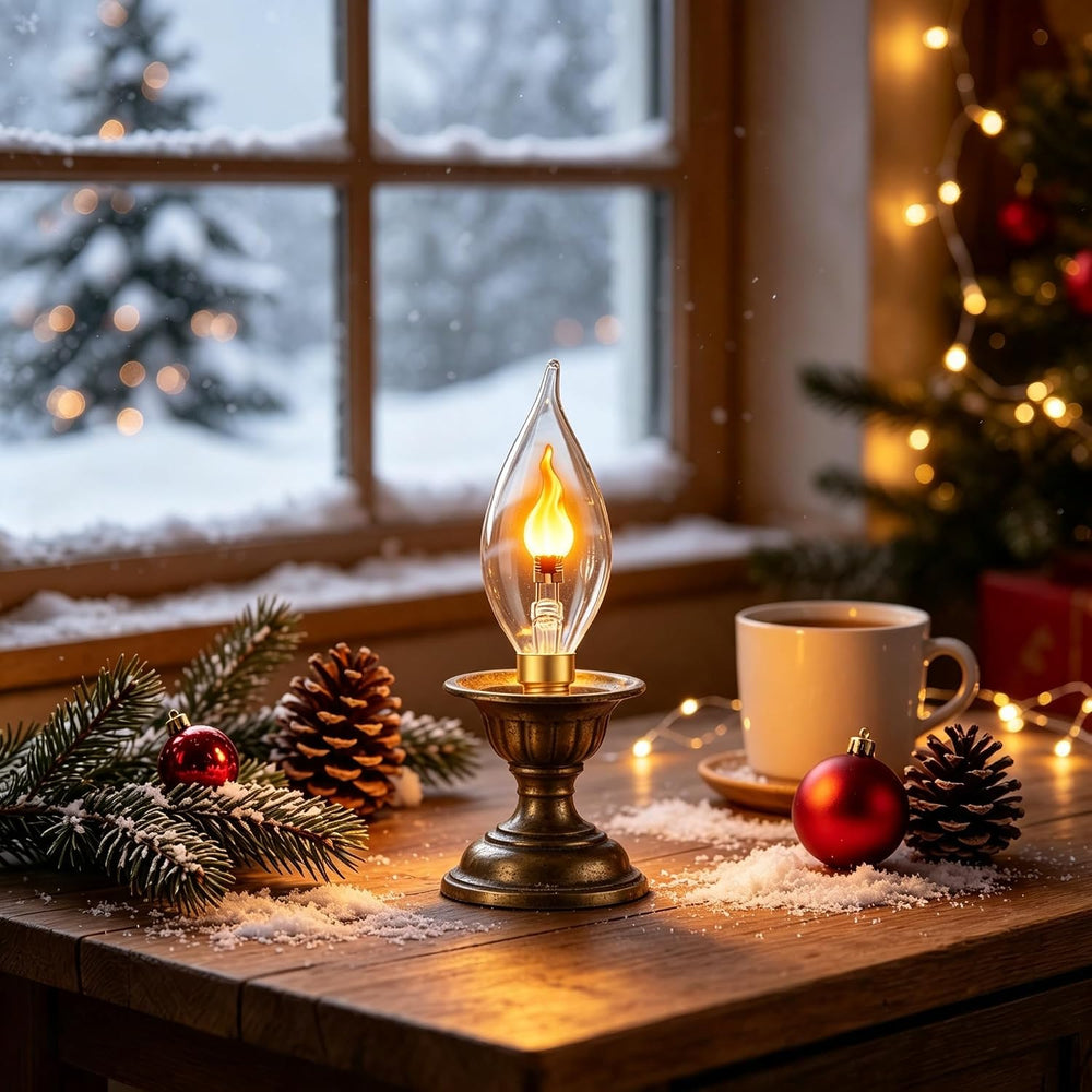 Flame Light Bulb E12 LED Realistic Flickering Fire Candelabra Decorations