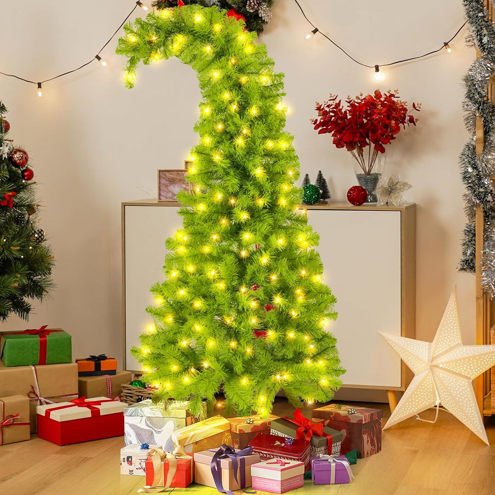 5ft Whimsical Christmas Tree with LED Lights - Artificial Christmas Tree with...