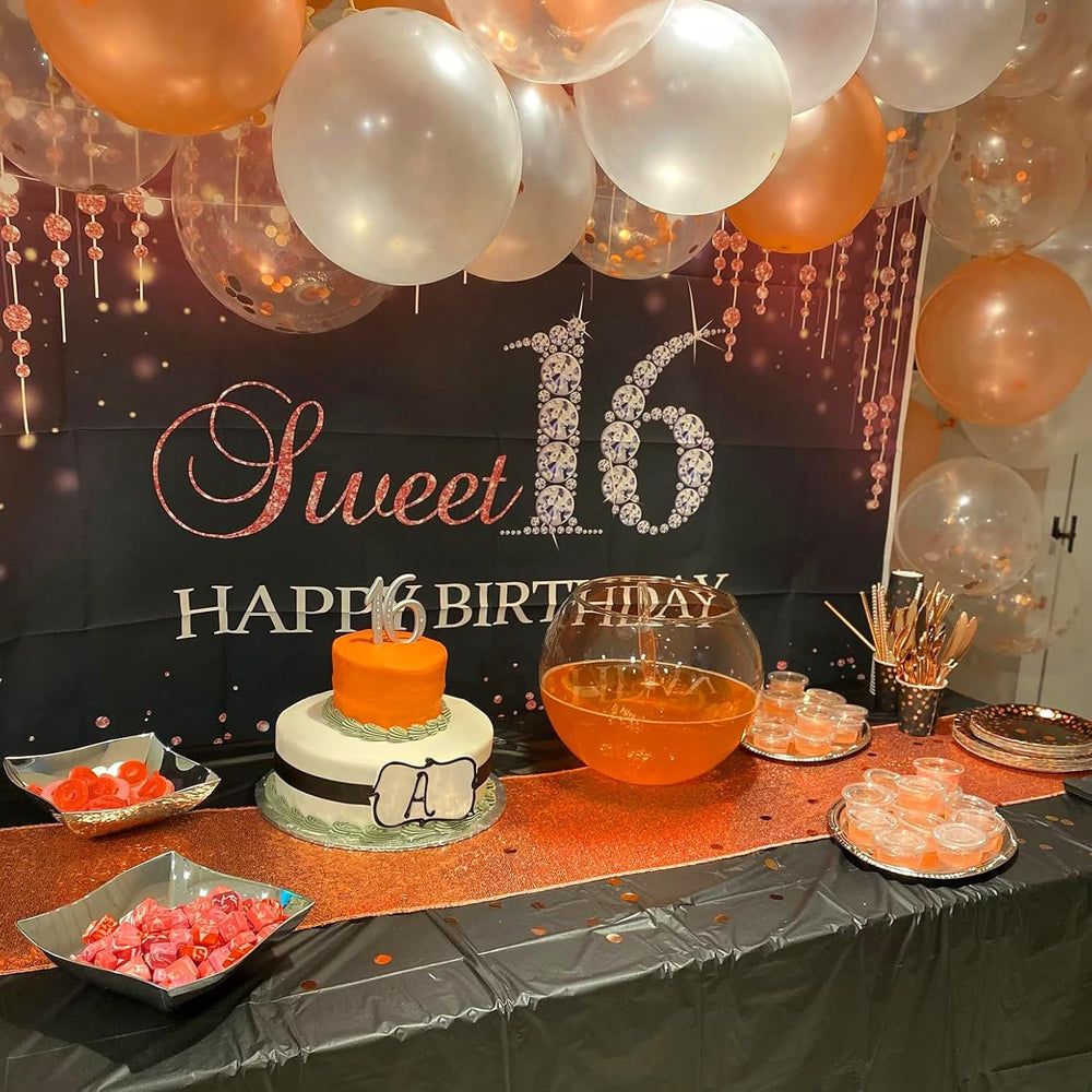 6 Pack Orange Sequin Table Runner 12 x 108 Inch