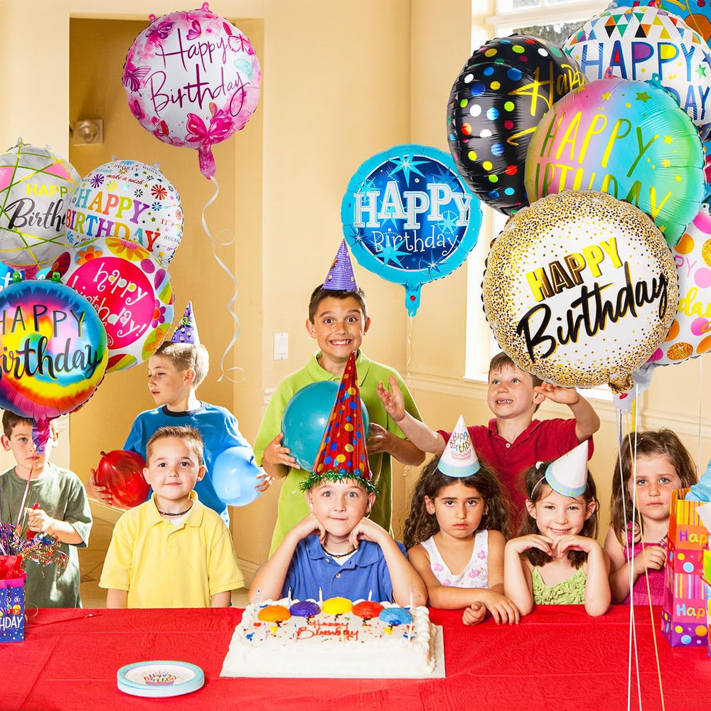 100 Pcs Happy Birthday Aluminum Foil Balloons for Birthday Party Decoration S...