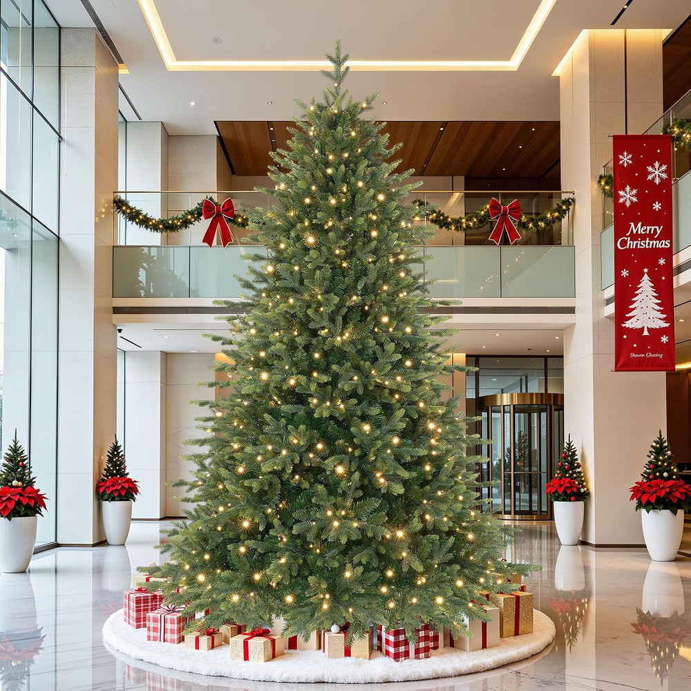 SHareconn 8ft Artificial Prelit Balsam Fir Christmas Tree Color Lights