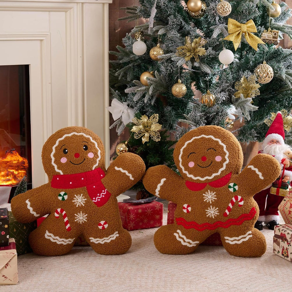 Lanpn Christmas Gingerbread Man Pillows Set of 2, Christmas Decoration Winter...
