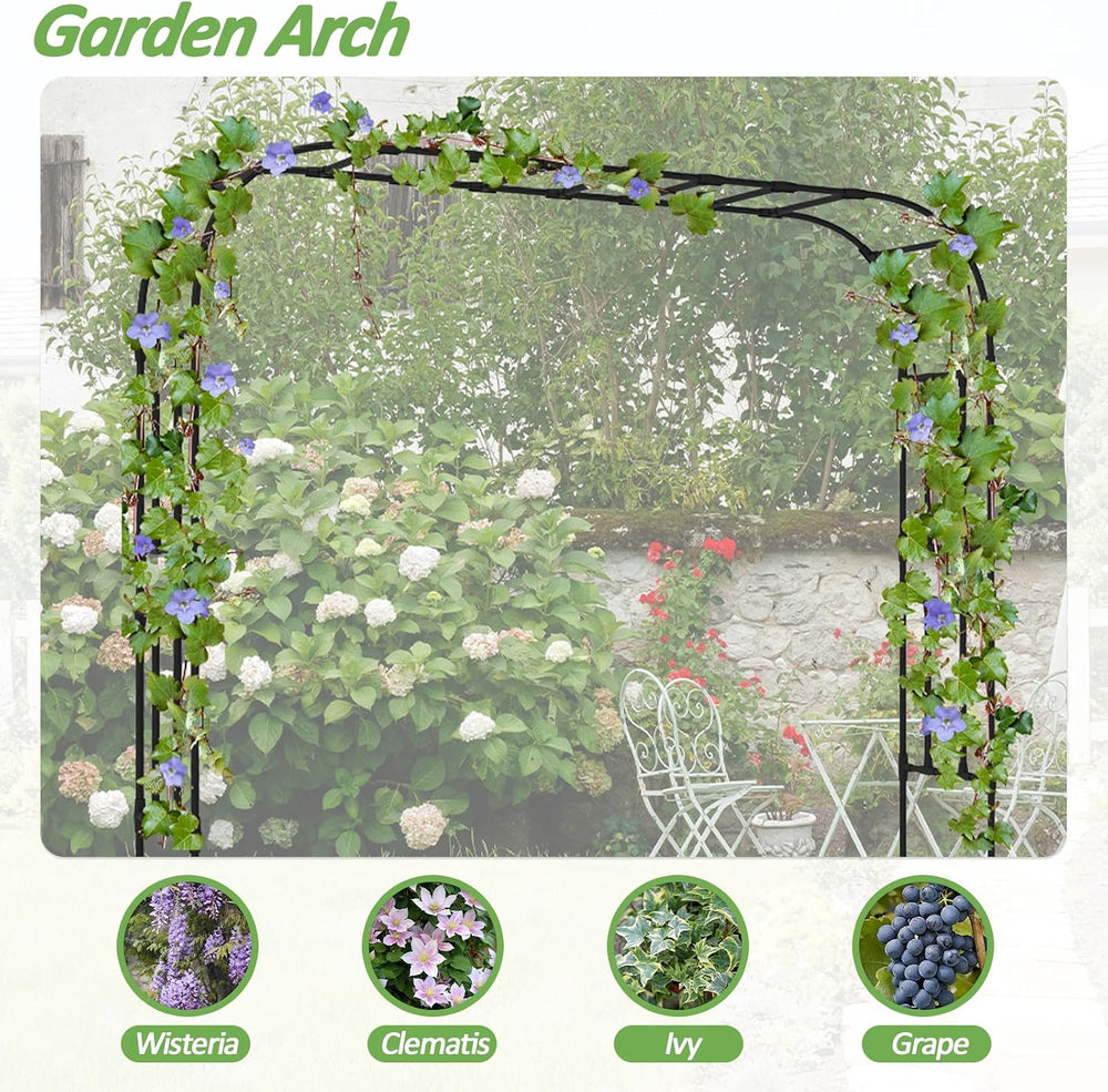 Thickened Metal Garden Arch-126L*94.5"H,Trellis for Climbing Plants Outdoor