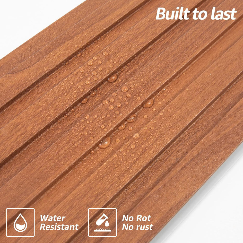 Art3d 48 x 6 Inch WPC Wood Slat Wall Panels, 3D Wall Accents, 16-Pack, Teak
