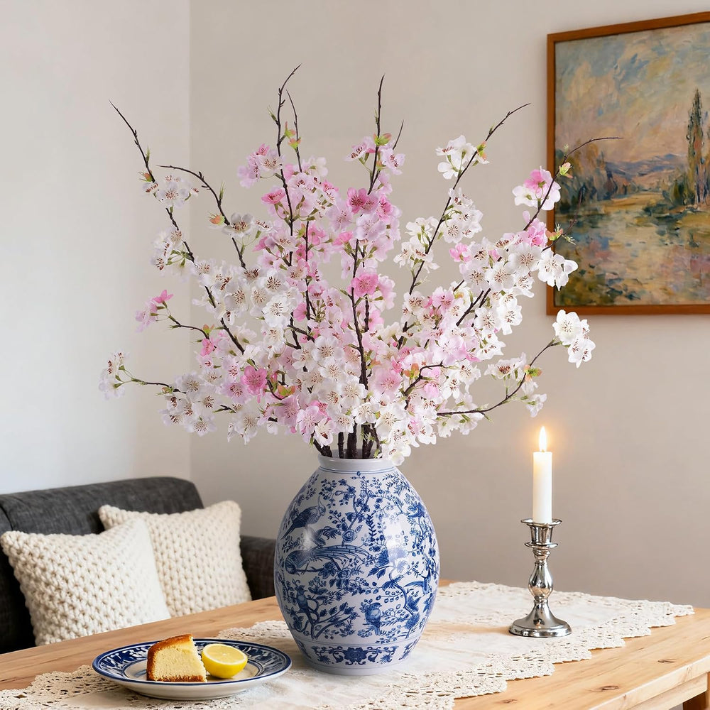 Artificial Cherry Blossom Branches 27.6In Silk Cherry Blossom Branches Long S...