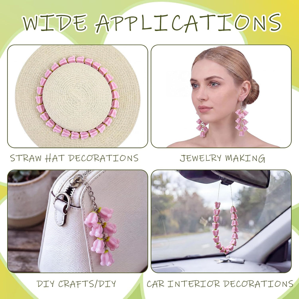 Jutom 100 Pcs Pastel Pink Crown Flower Beads for Hawaiian Lei Making