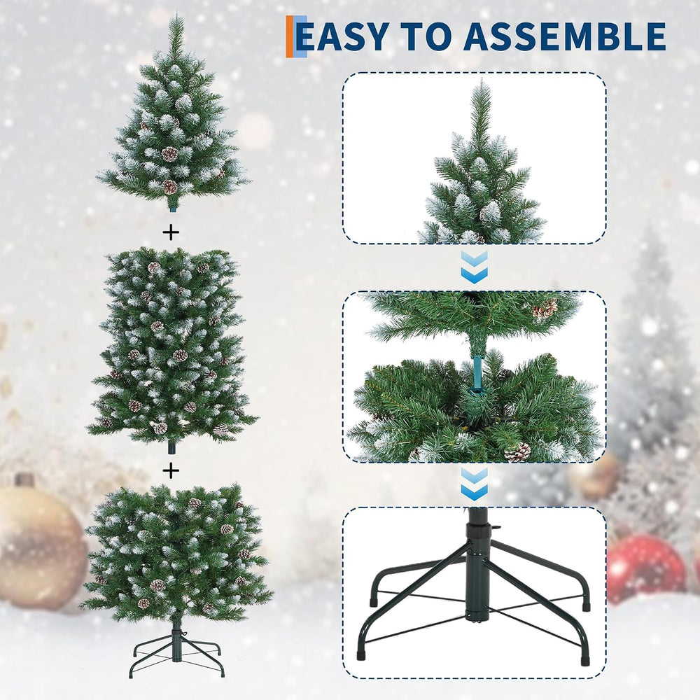 GarveeHome 6 ft Pencil Prelit Christmas Tree, PVC Xmas Tree