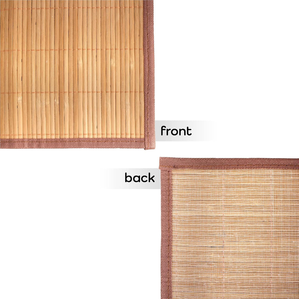 BambooMN Bamboo Table Runner, Brown w/ Brown Border - 2 Piece