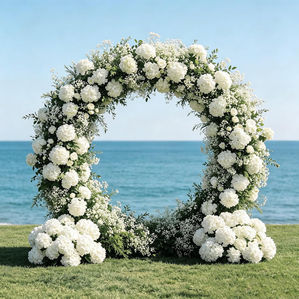 100pcs Hydrangea Artificial Flowers Bulk Heads with Stems Fade-Resistant Reus...
