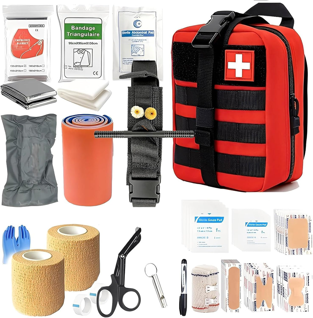 IFAK Trauma Kit with Emergency Compression Strap, 6-Inch Bandage, Splint, Out...