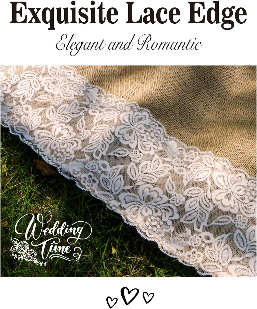 3FT x 20FT Natural Burlap Wedding Aisle Runner Outdoor, Aisle Runner for Wedd...