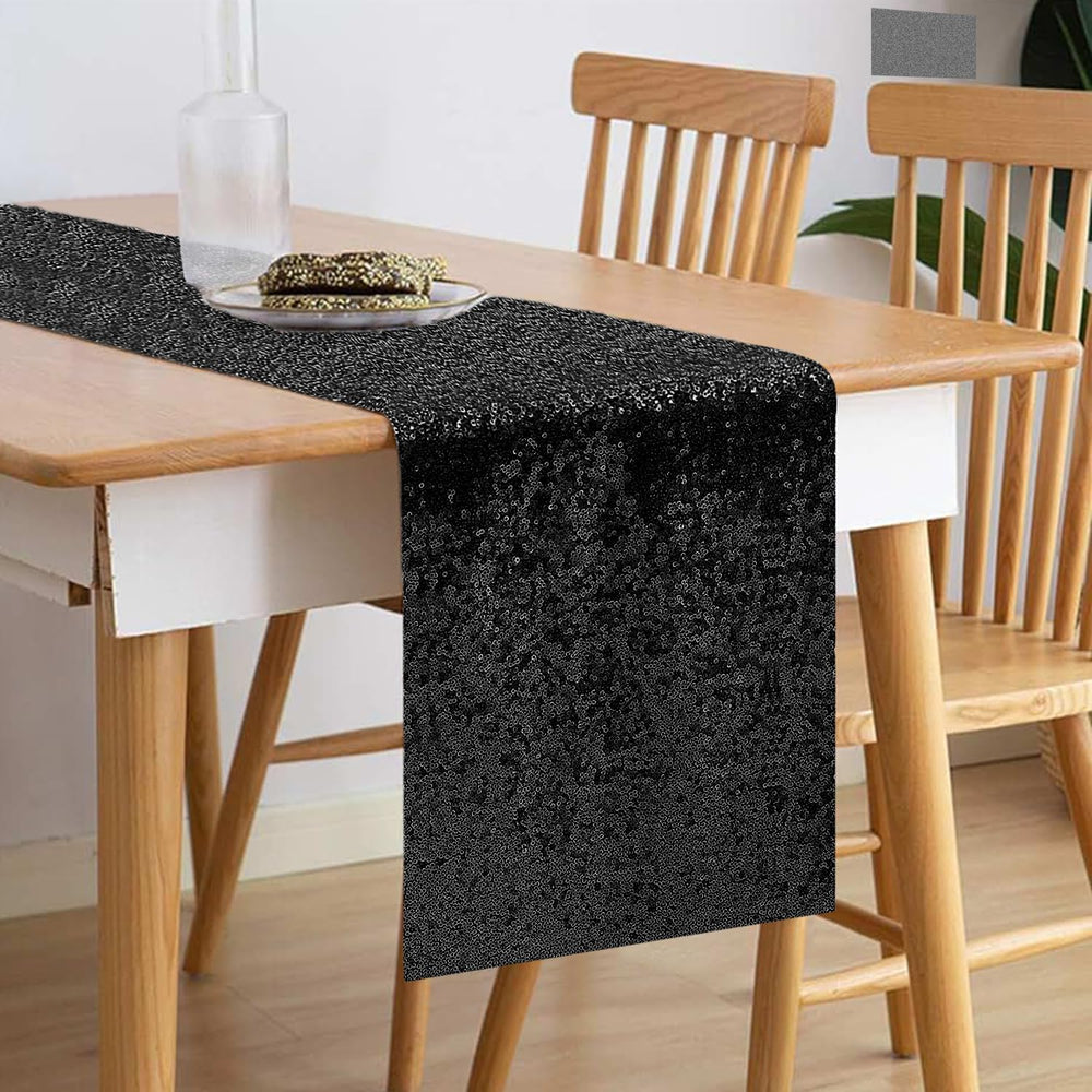 10 Packs 12 x 72 inches Black Sequin Table Runner