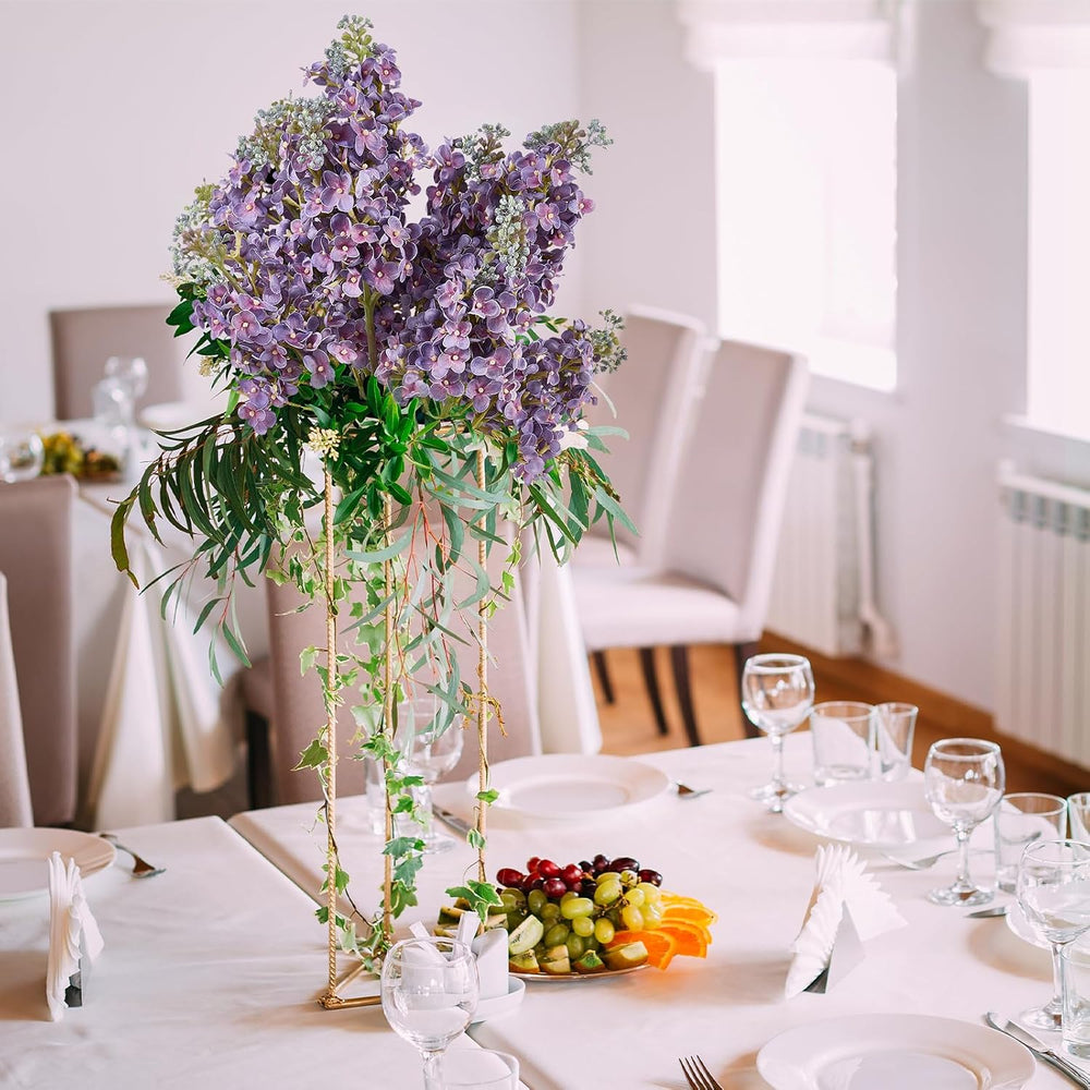 4PCS 25.6inch Lilac Artificial Flowers Purple Fake Delphinium Long Stem Silk ...
