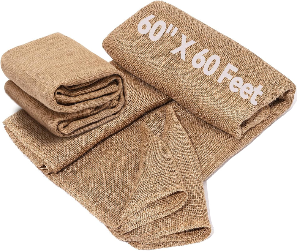 60" x60 Feet Premium Natural Burlap Fabric Roll – Multipurpose for Garde...