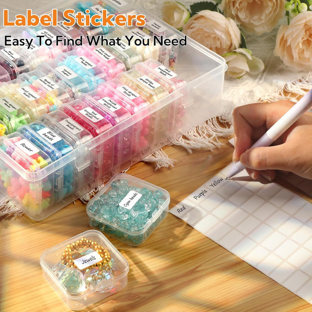 124 Pack Bead Organizer Box, Transparent Small Plastic Containers
