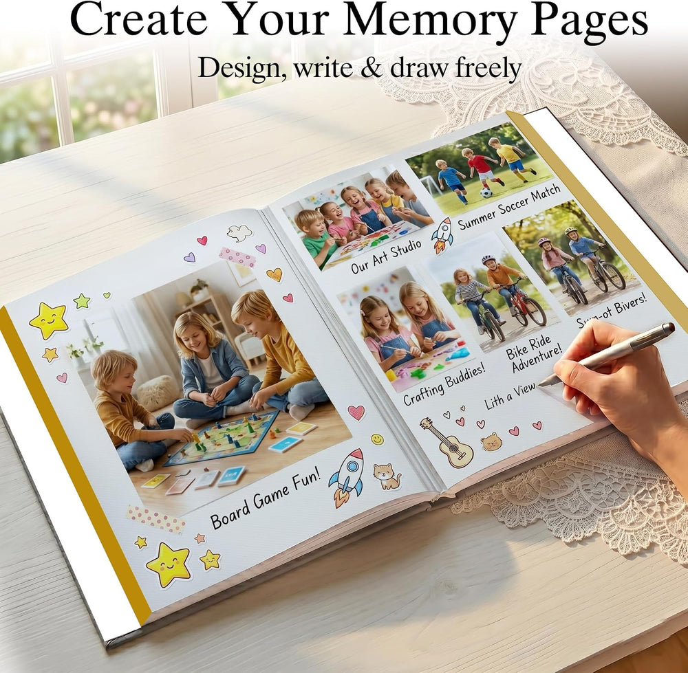 Photo Album Can Hold 3X5 4X6 5X7 6X8 8X10 Photos, Self Adhesive Magnetic DIY ...