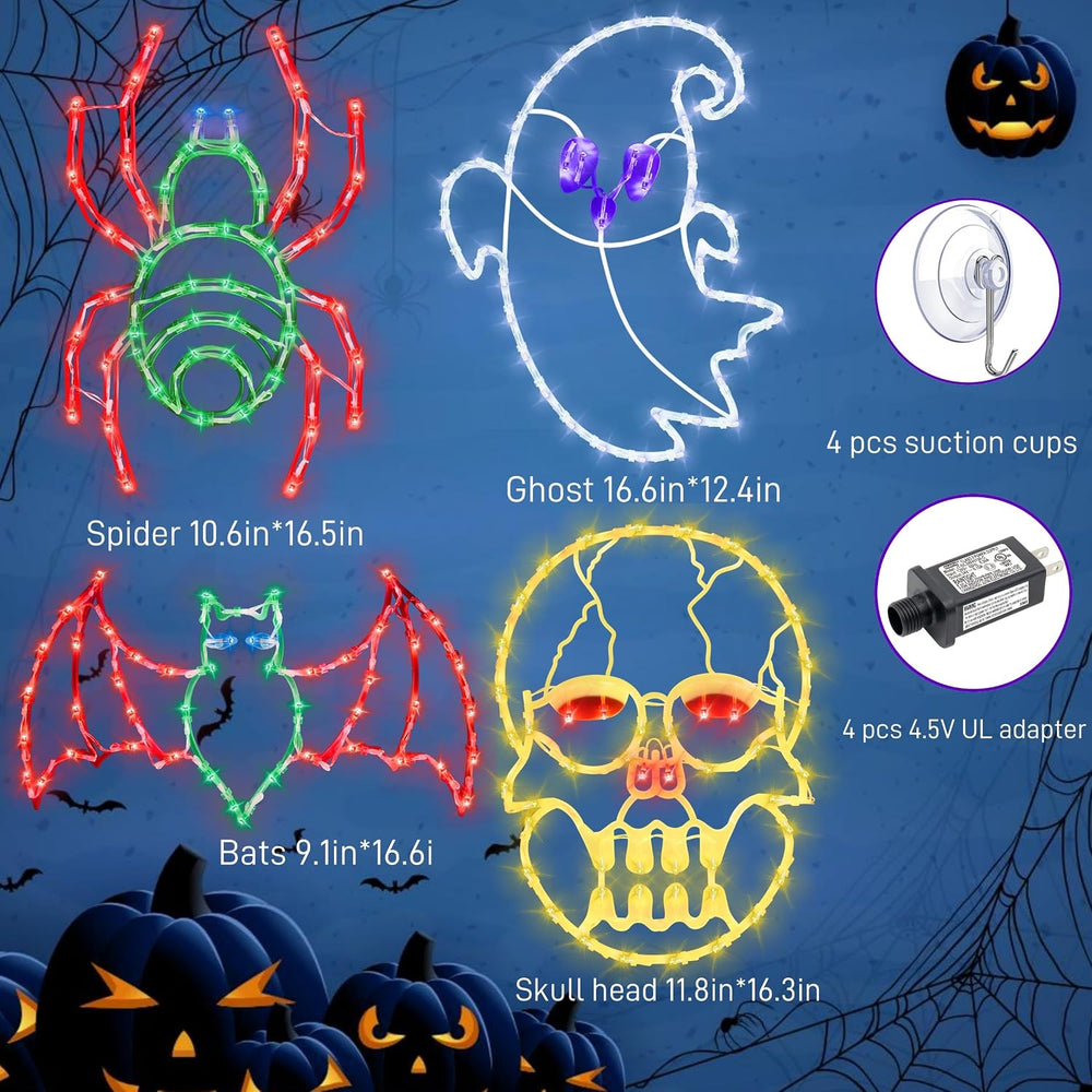 TRWYMZ Halloween Decorations - 16" Halloween Window Silhouette Lights