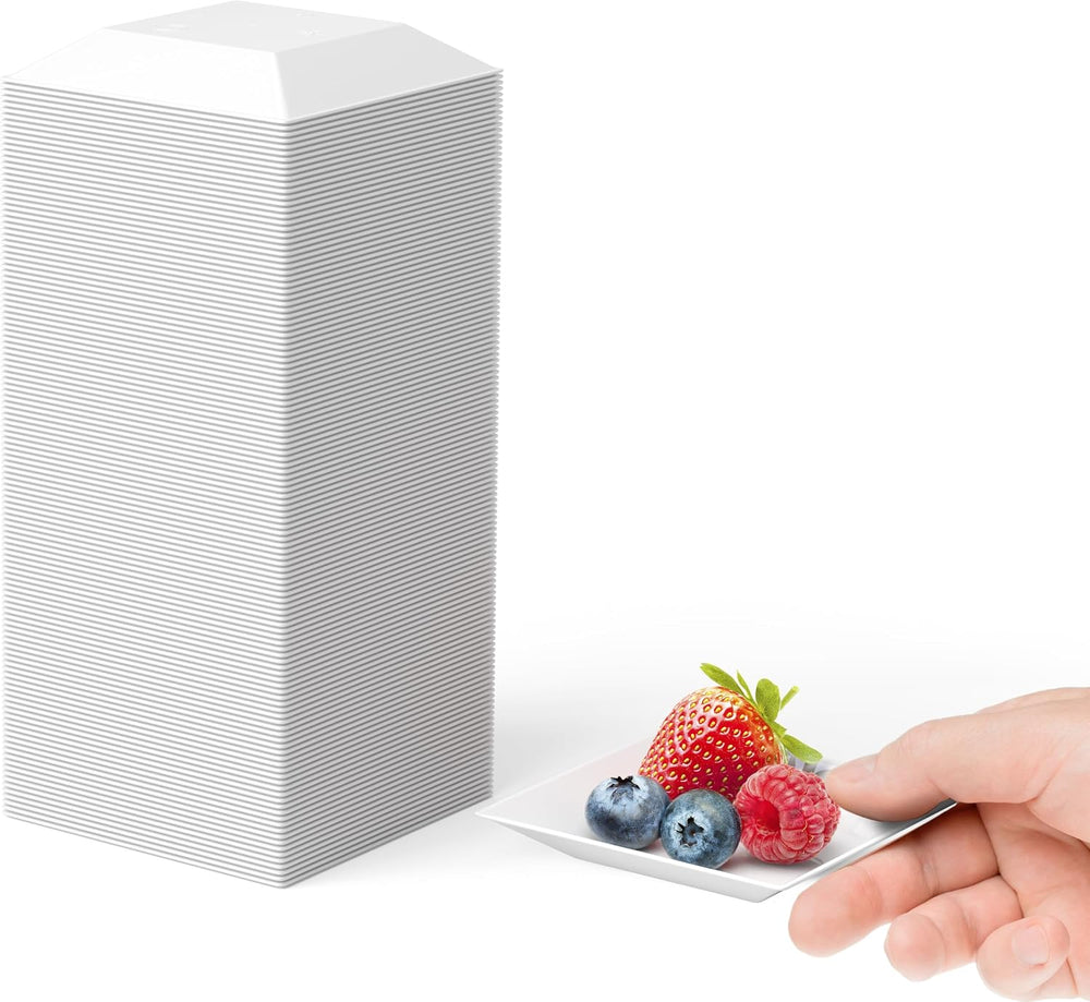 Exquisite Mini Disposable Appetizer Plates - 1200 Pack 2.95" x 2.95"...