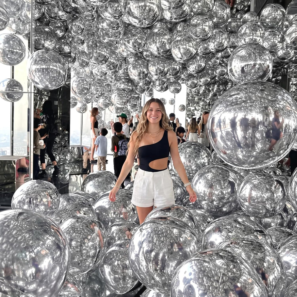 24 Pcs Giant Metallic Party Balloons, Assorted Size,Silver