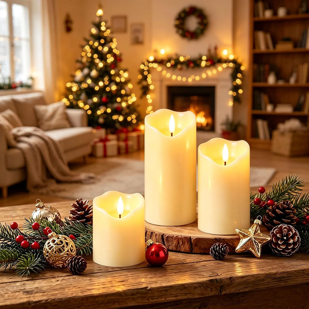 VIEWELLD Flickering Flameless Candles with Remote and Timer, Realistic LED Ca...