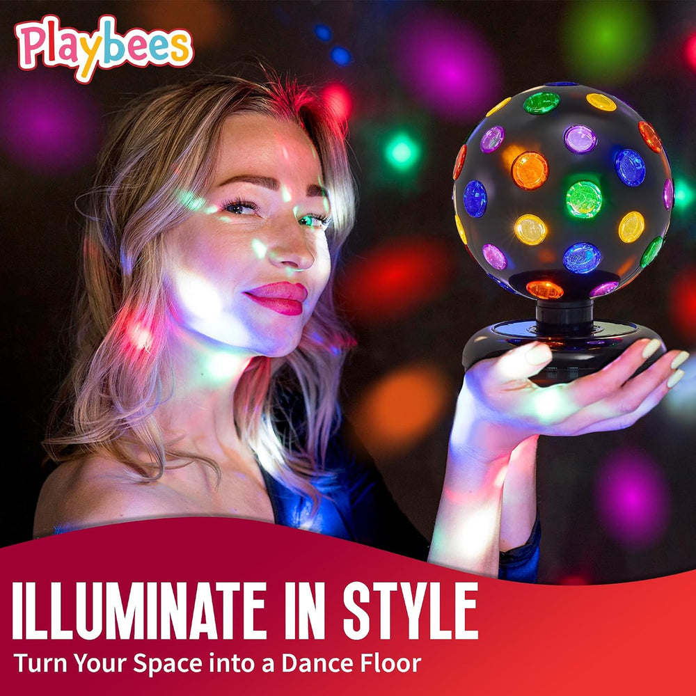 Playbees Rotating Disco Ball with LED Lights, 11 Inch Party Light for Home