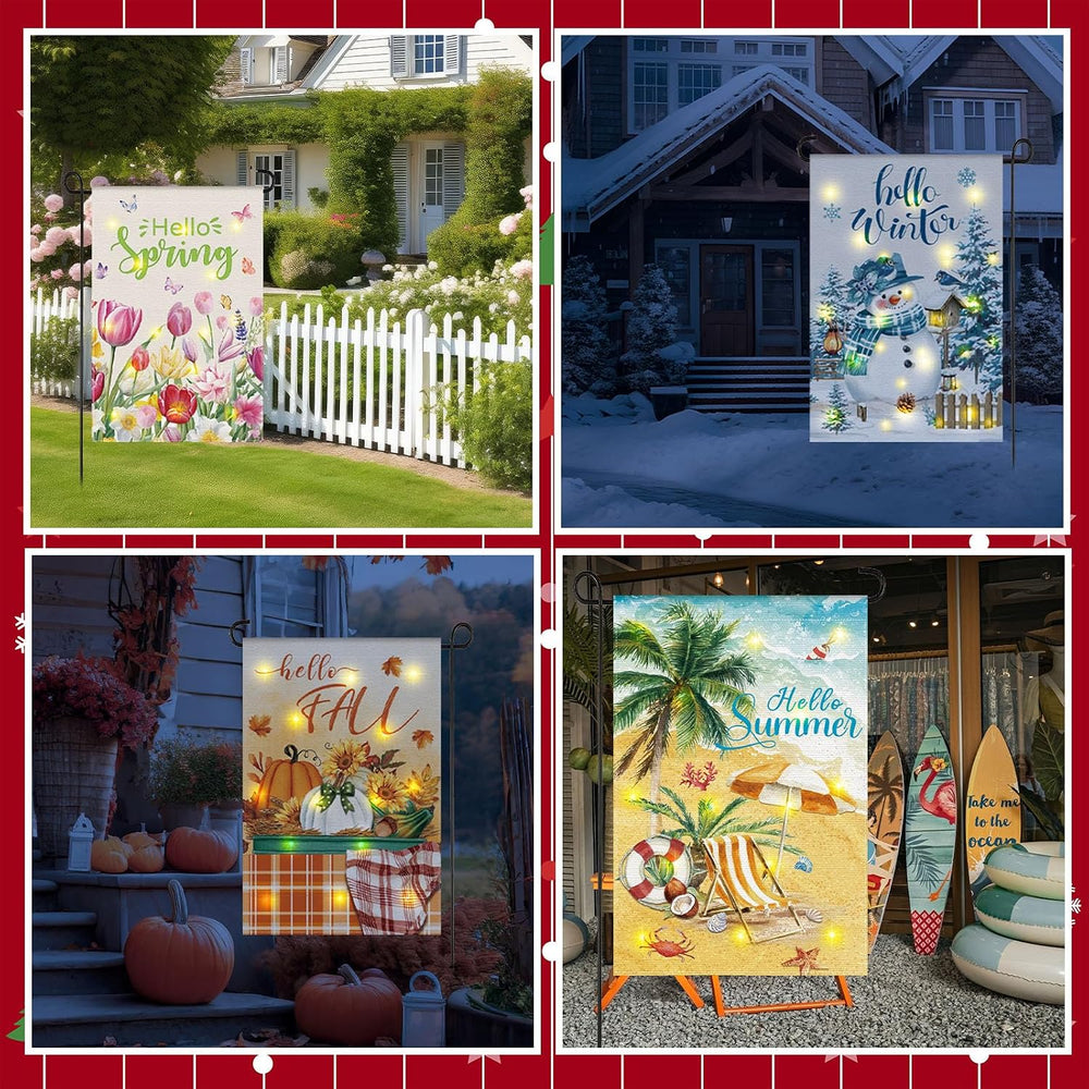 12 Pcs Garden Flags Double Sided 12x18 Inch Seasonal Yard Flags