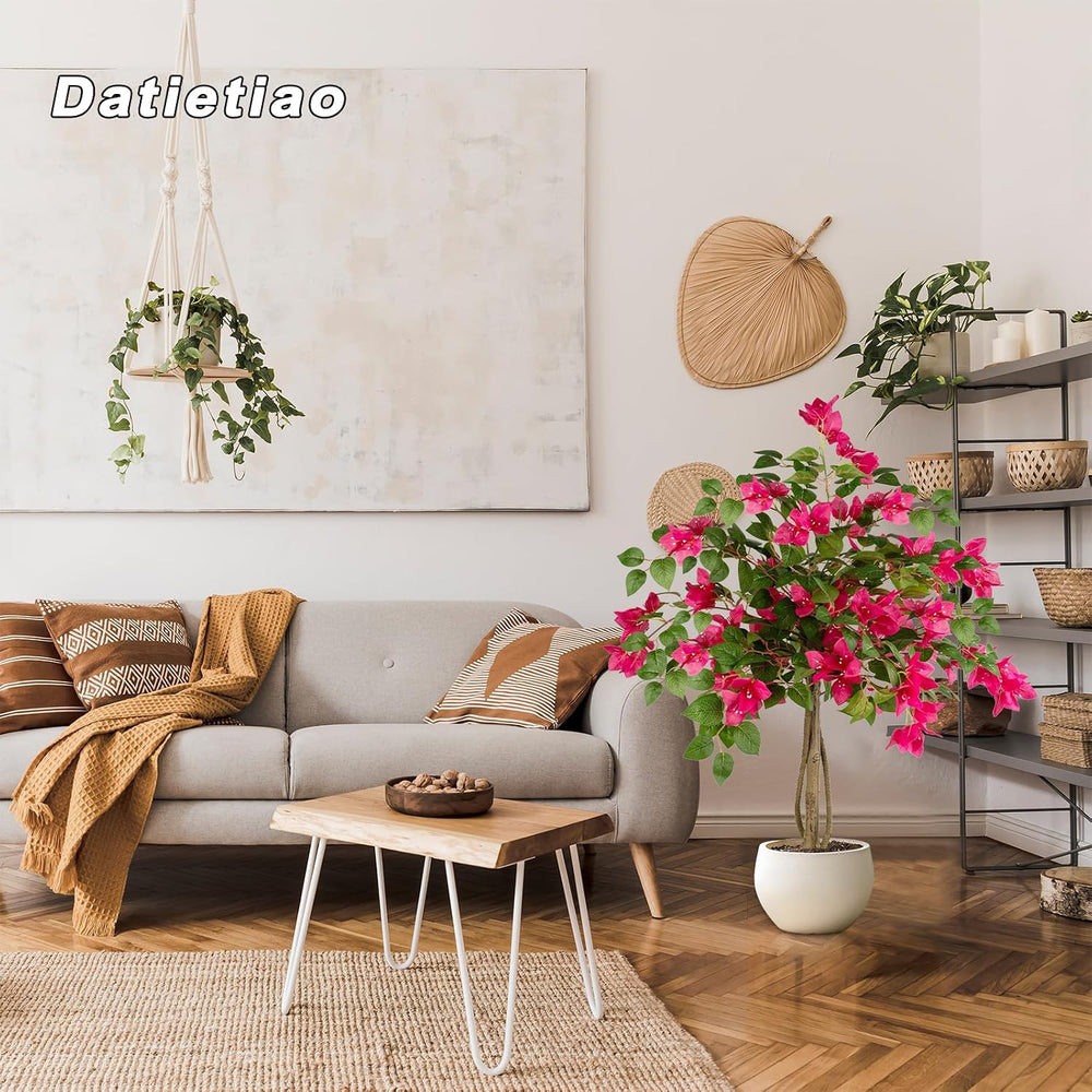 3FT Artificial Bougainvillea Tree with Lush Pink Flowers, Faux Potted Fake Pl...
