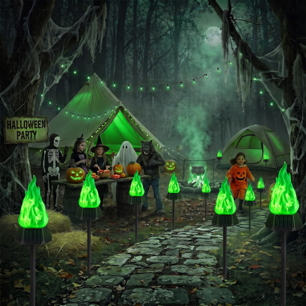 Toodour Solar Halloween Lights Outdoor, 4 Pack Solar Torch Light Waterproof