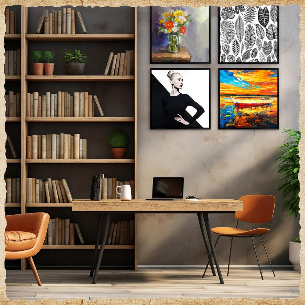 Treela 9 Pcs Record Album Frame for Vinyl Display Aluminum Black