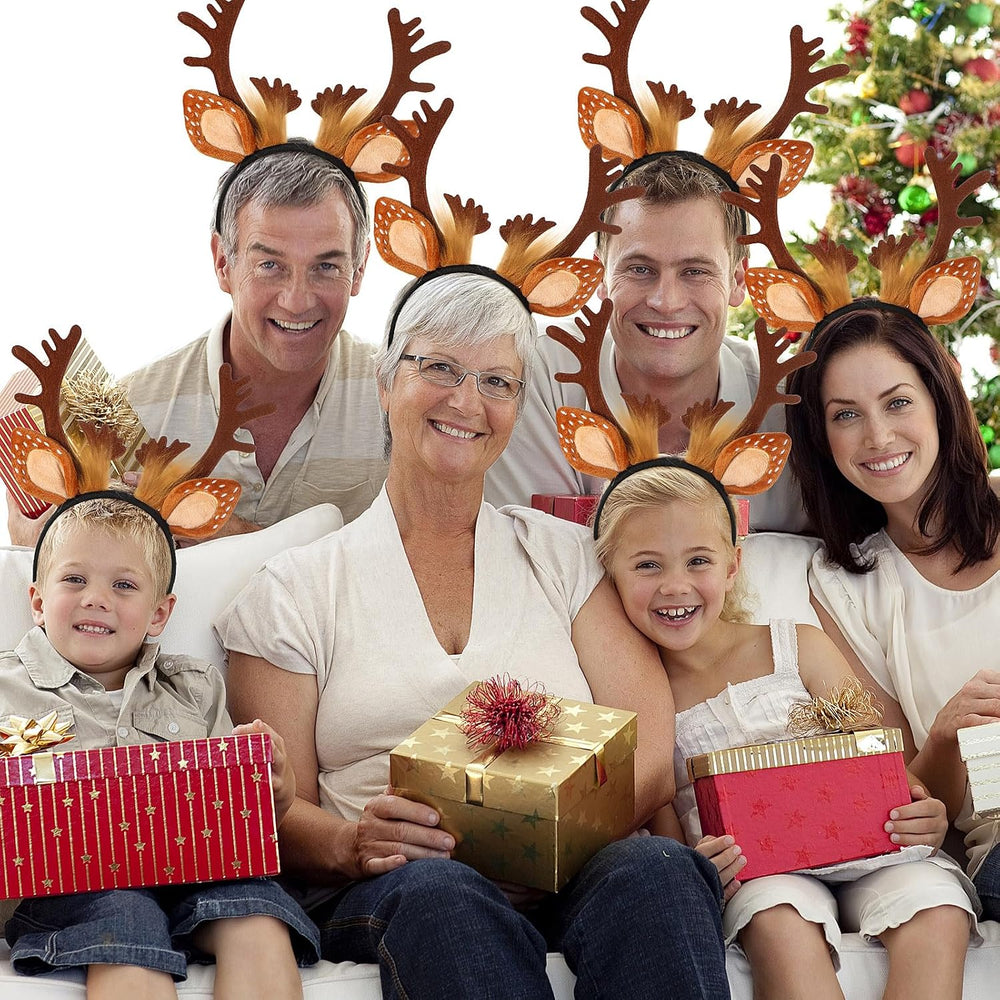 Lyrow 12 Pcs Antlers Headband, Deer Costume for Adults Halloween Christmas