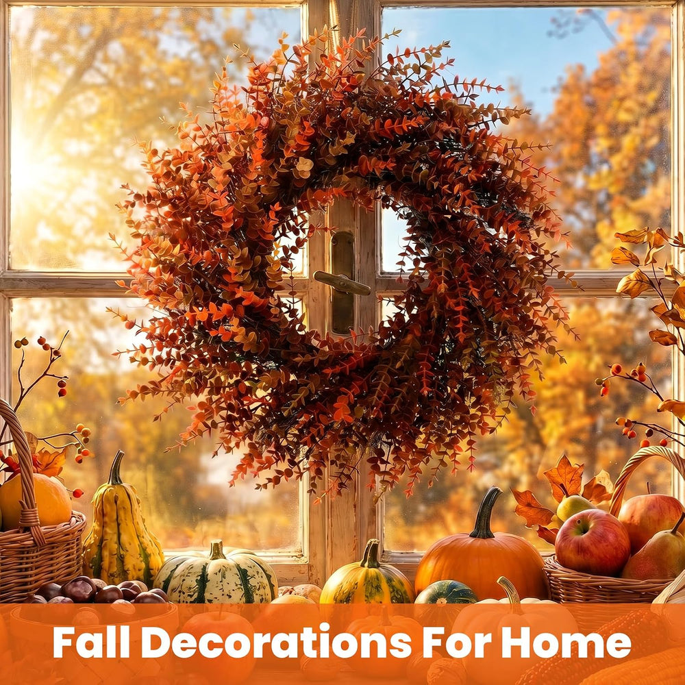 28" Fall Gradient Eucalyptus Wreaths for Front Door,Fall Decorations