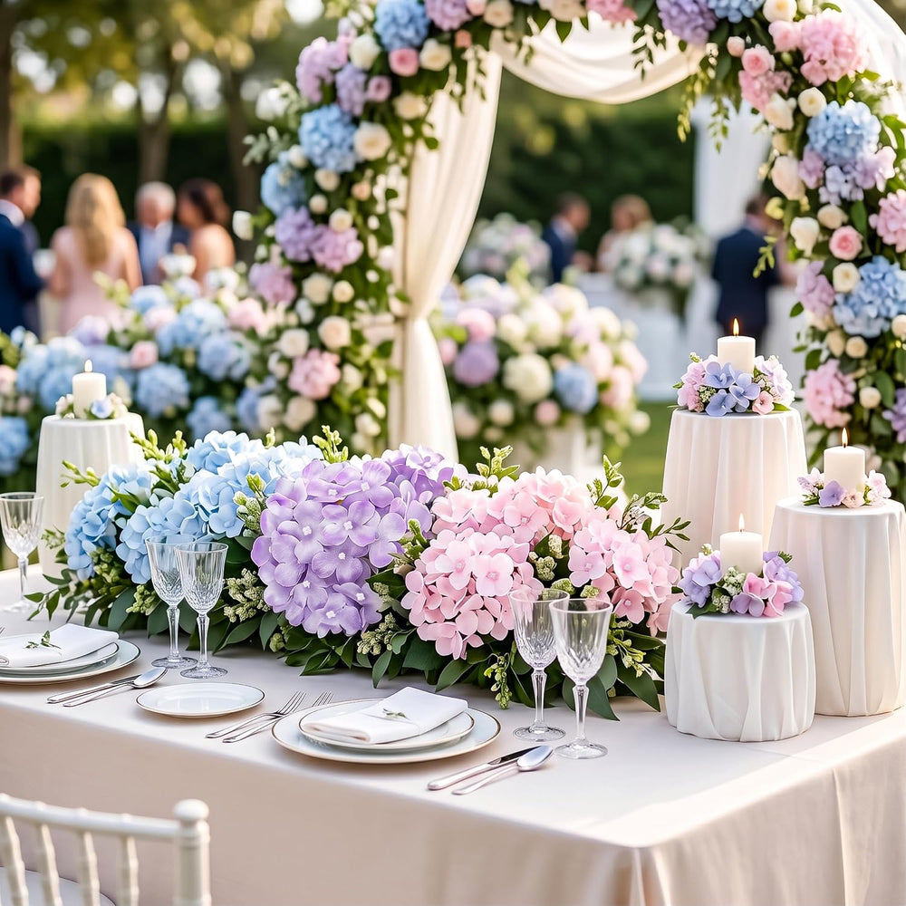 Auihiay 64Pcs Hydrangea Artificial Flowers Bulk, Faux Hydrangea Flowers