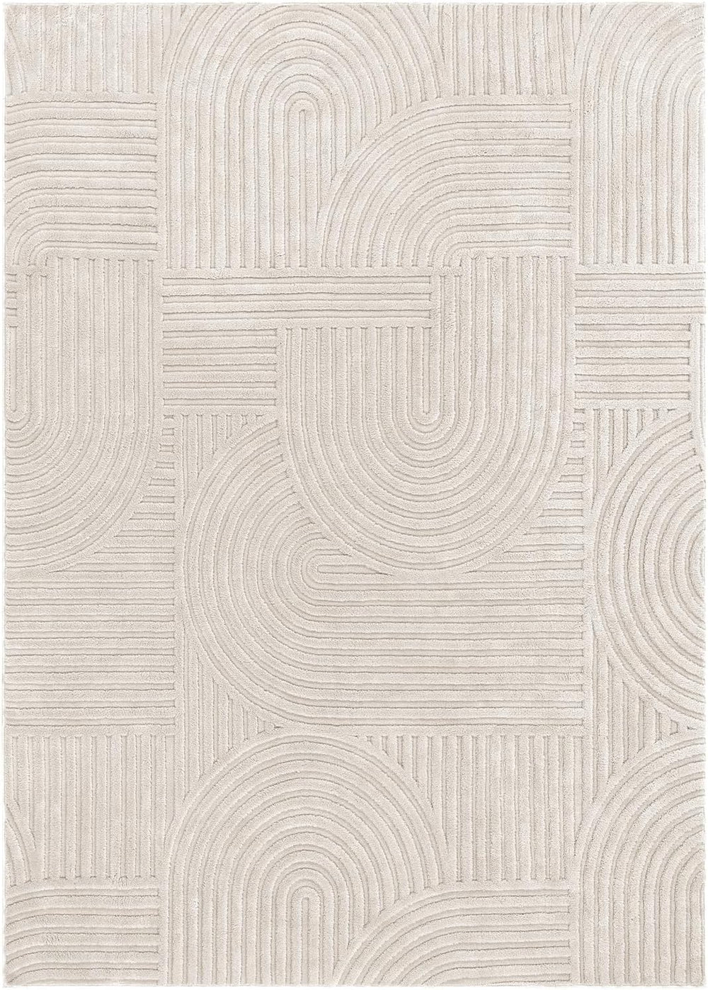 Pauwer 5x7 Area Rugs for Living Room, Modern Non Slip Washable Rug, Beige