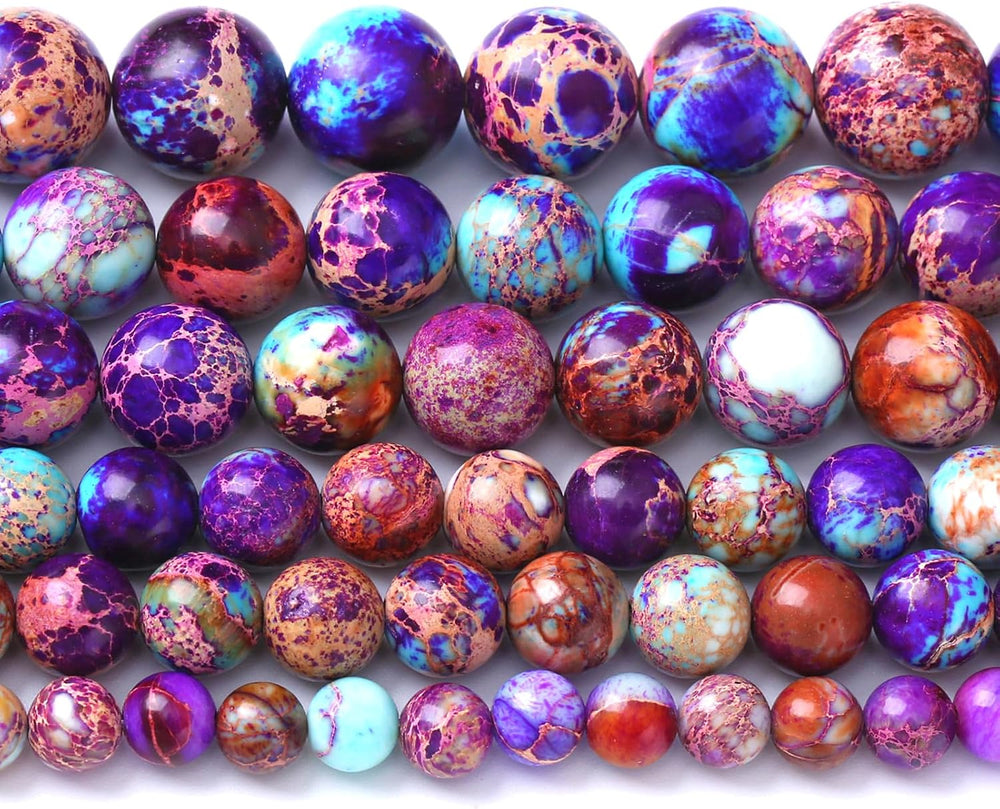 72pcs 10MM Natural Purple Emperor Stone Beads Round Loose Crystal Energy Bead...
