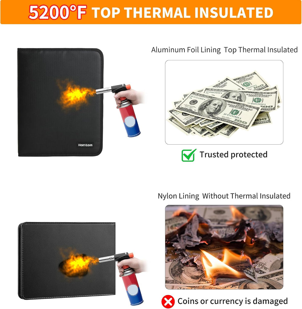 400 Pockets Fireproof Coin Collection Book &36 Paper Money Organizer Binder