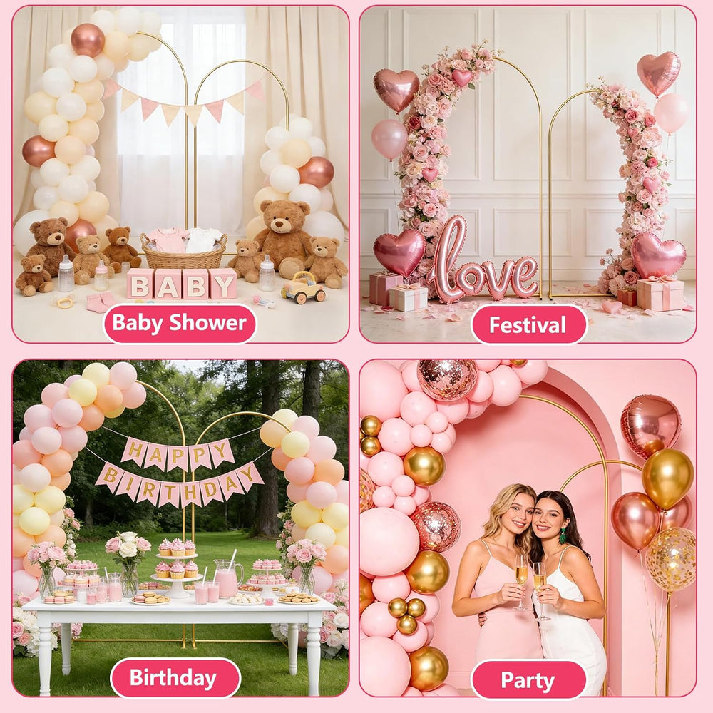2 Pack Arch Backdrop Stand(7.2FT/6FT) Balloon Arch Stand