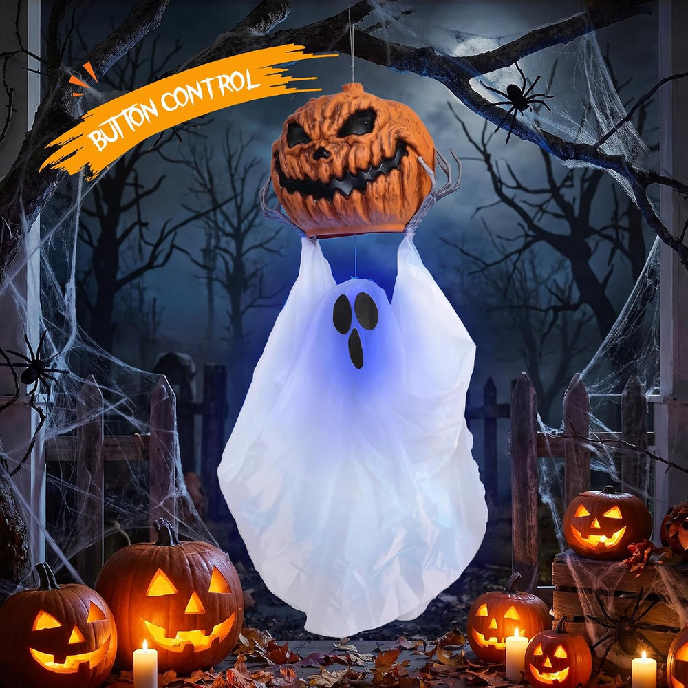 Halloween Hanging Ghost, Halloween Decor Outdoor, Sound & Moving