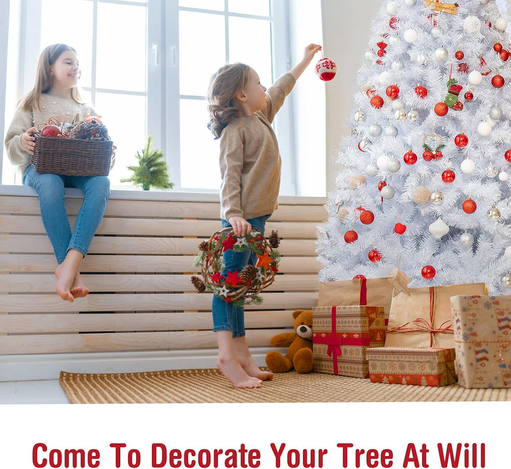 Happygrill 6FT White Christmas Tree Realistic Lush Xmas Tree with 792 PVC &am...