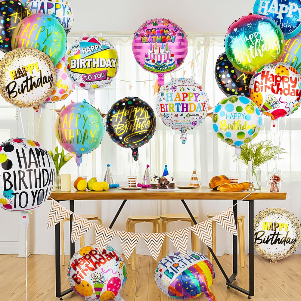 100 Pcs Happy Birthday Aluminum Foil Balloons for Birthday Party Decoration S...