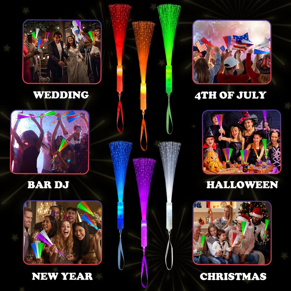 Halloween Glow Fiber Optic Lights Bulk-24 Pcs,Light Up Party Favors for Kid