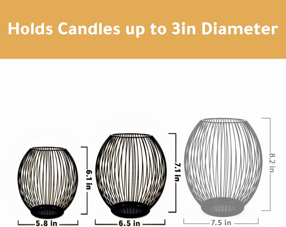 Outdoor Candle Holder Decor Set - Black Candle Holder - Candles Holders for T...